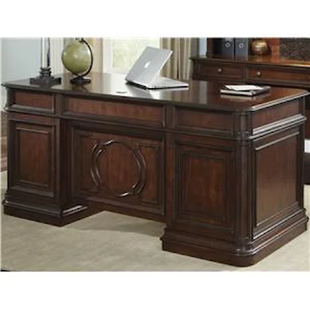 Traditional Executive Desk with 5 Drawers